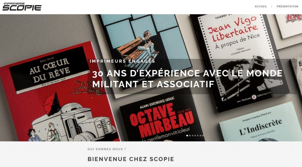 site de l'imprimeur Scopie